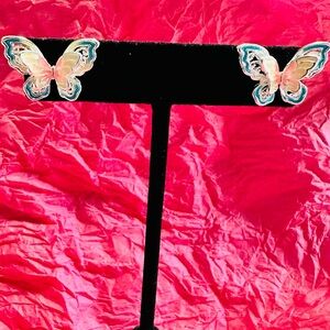 Butterfly Earrings with Multicolor Design